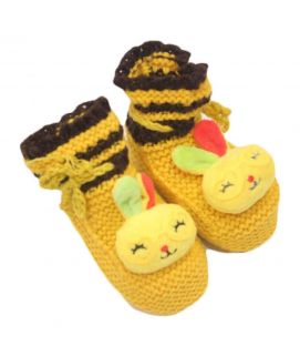 Baby Cartoon Printed Yellow Shoes