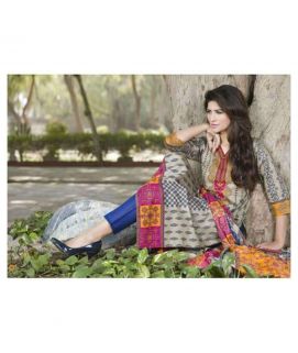 3 Pc Un-Stitched Multicolor Printed Suit