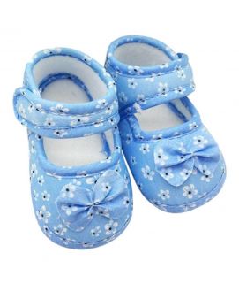 Baby Comfy Blue Flower Print Sandals