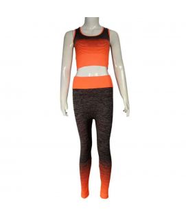 2 Piece Mesh Stretchy Training Suit Orange